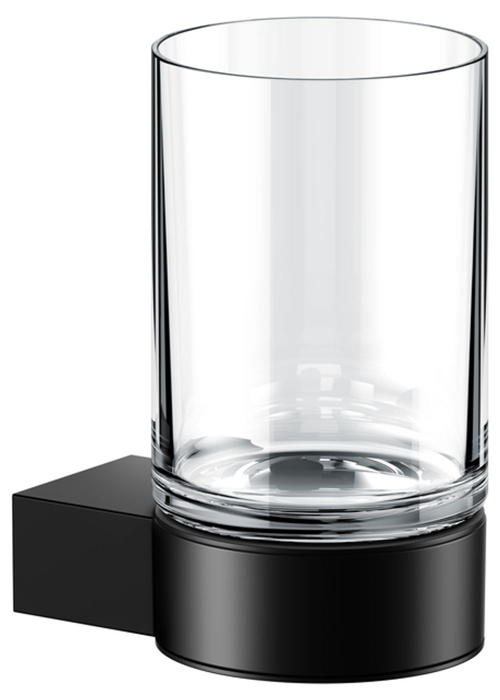 Keuco KE Glashalter Plan 14950, kpl. m. Echtkristall-Glas, schwarz, 14950379000