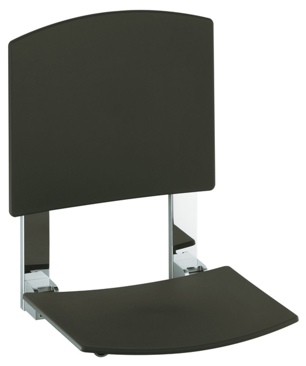 Keuco KE Klappsitz Plan Care 34982, mit R-Lehne,W.-Mont., verchromt/lichtgrau, 34982010038