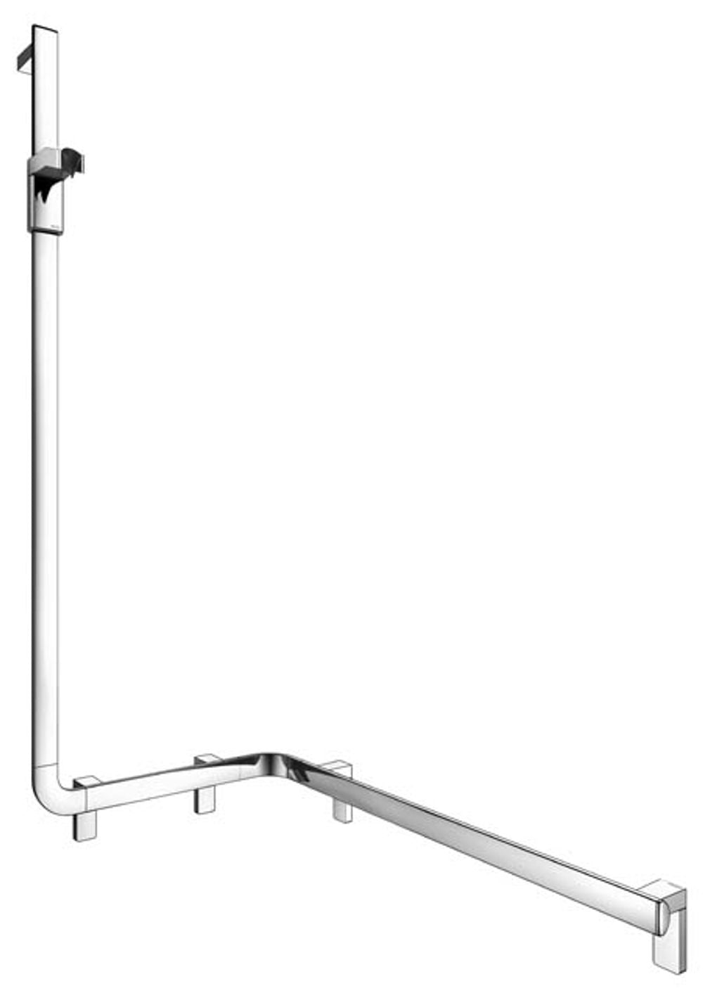 Keuco KE Duschhandlauf AXESS 35008, m.Br.stg. li. 850/531/1301mm verchr., 35008018602