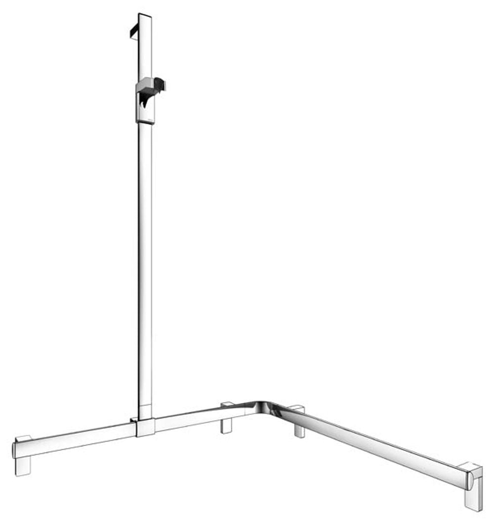 Keuco KE Duschhandlauf AXESS 35015, Br.stg. li. 850/850/1301mm verchr., 35015010102