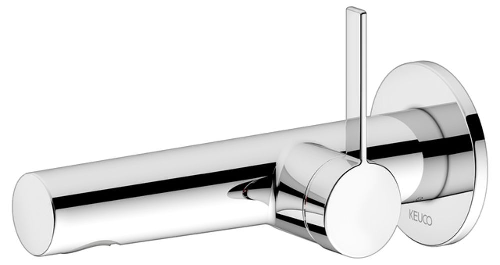 Keuco KE EHM-WT-Mischer IXMO 59516, rund Wandmontage, 187 mm, verchromt, 59516010101