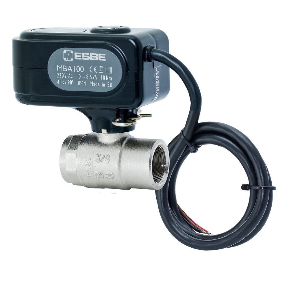 ESBE Motorkugelhahn MBA121 DN25 Kvs60, als 2 Wege Zonenventil, 230V, IG1", 43100200