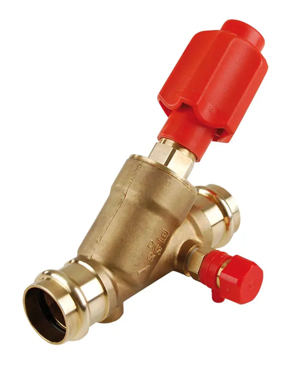 Seppelfricke SPS® Freistromventil mit angeformten Pressanschluss für M- oder V- Kontur, nichtsteigend, mit Entleerung, d15 (DN15), Messing Typ 4626.10, tw0022229