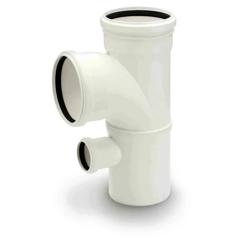 REHAU RAUPIANO PLUS Doppelabzweig einseitig DN 90/90/50, 87 Grad, max flow, 11009281002