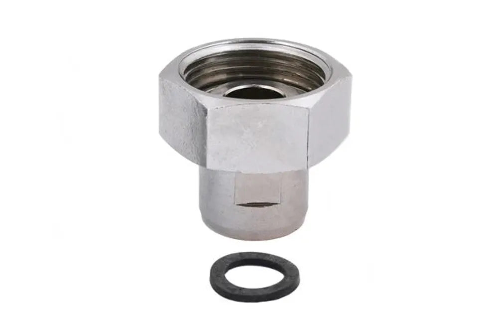 JS Waschtischzähler-Verschraubung, Eingang Innengewinde 3/4'' x Außengewinde 3/8'', verchromt, 0022431550001