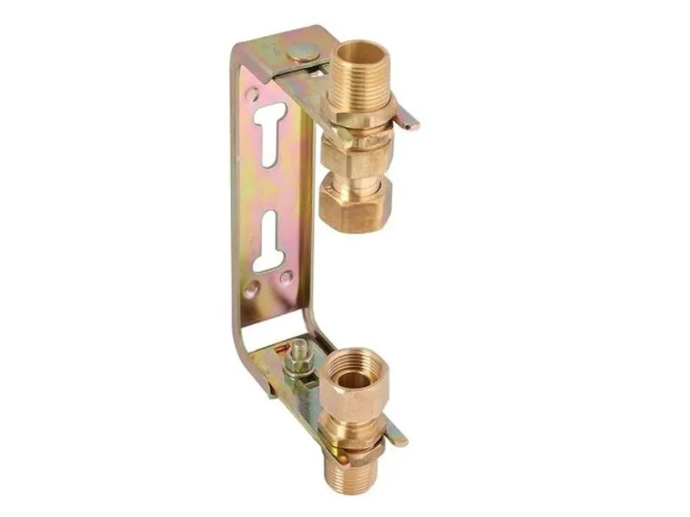 JS Wasserzähler-Einbaubügel, mit Steigrohr, mit Verschraubung, verstellbar, mit Dauerdurchfluss Q3=4m^3/h, 3/4'' x 3/4'', verzinkt, 0022752070001