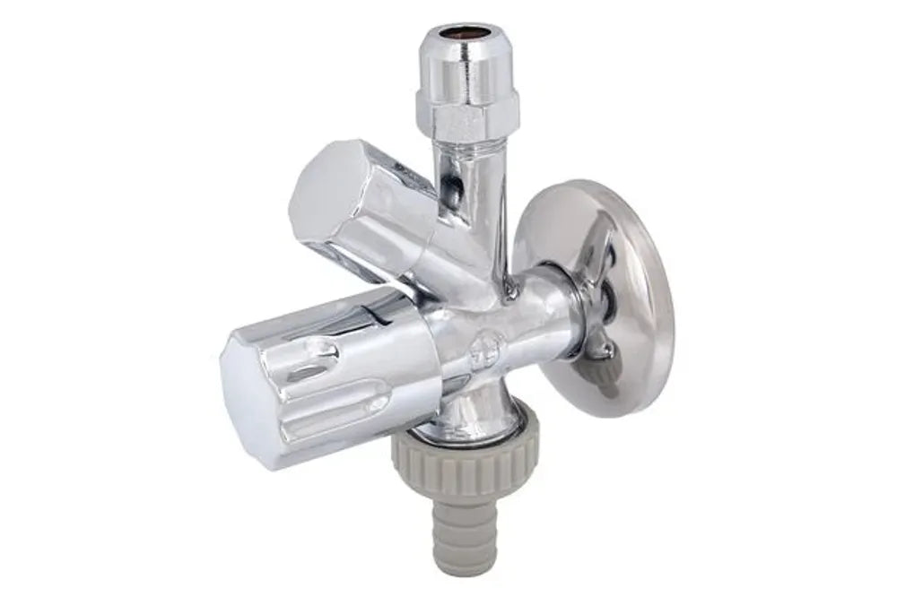 JS Kombi-Eckventil, nicht selbstdichtend, Schlauchverschraubung, Designgriff, 1/2'', poliert und verchromt, 0071201550001