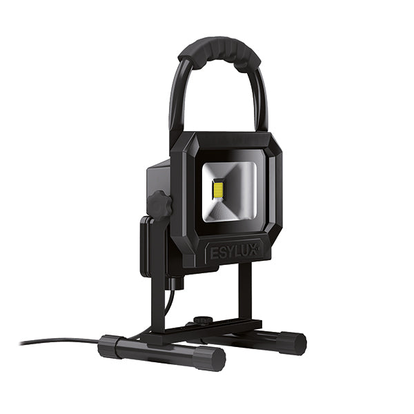 ESYLUX LED-Bauleuchte 10W 5000K 900lm PL SUN LED 10W 5K schwarz IP44 Alu 230V