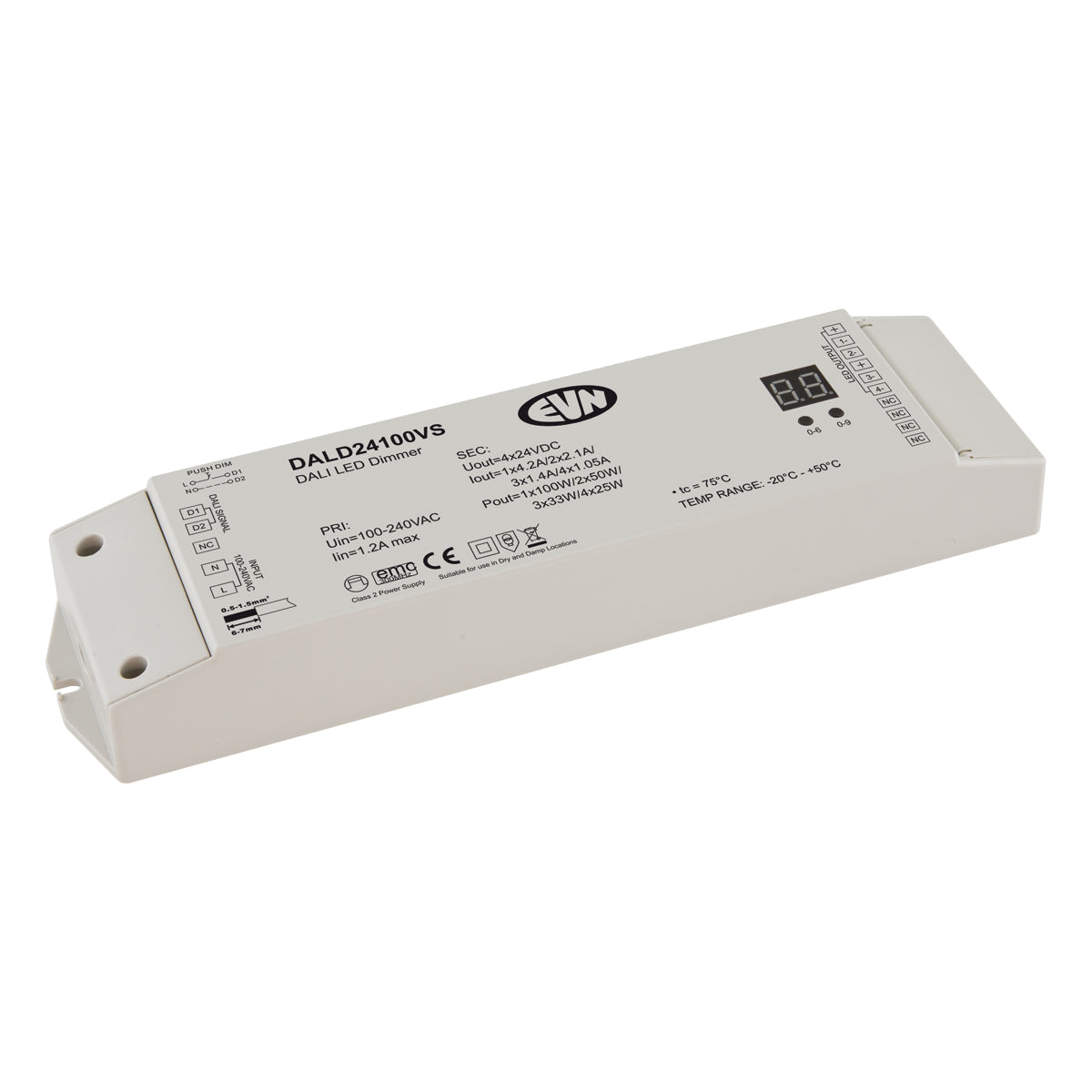 EVN LED-Trafo 0,1-100W 1050mA 24V DALI DALD24100VS IP20 Kstgeh stat