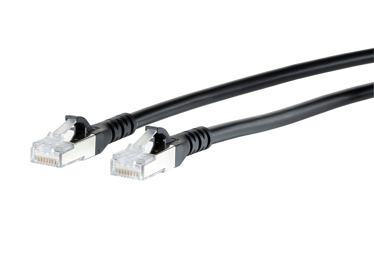 METZ CONNECT Patchkabel Cat6A 0,2m sw 1308450200-E S/FTP RJ45 AWG26 1:1
