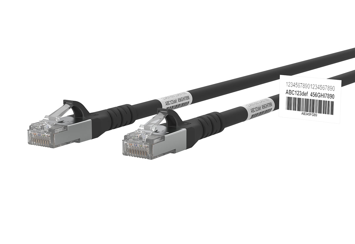 METZ CONNECT Patchkabel Cat6A 1m sw RJ45 1308451000WE S/FTP AWG26 1:1