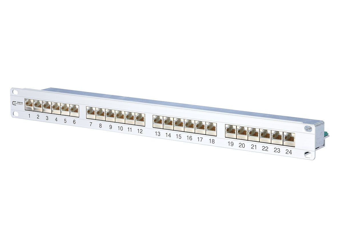 METZ CONNECT Patchpanel 24Ports 1HE Cat6 130855-E 24Ports Schirm