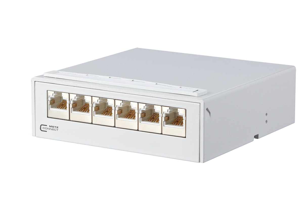 METZ CONNECT Patchpanel 6Ports Wandmont 130862-11-E 6Ports Cat6 Schirm RAL7035