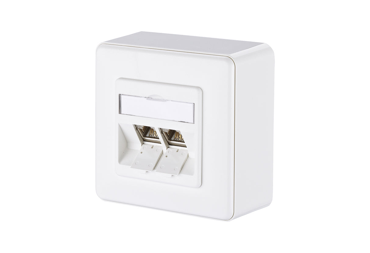 METZ CONNECT Anschlussdose Cat6A AP IDC 1309120027-E 2xRJ45 ver-ws Kanaleinb
