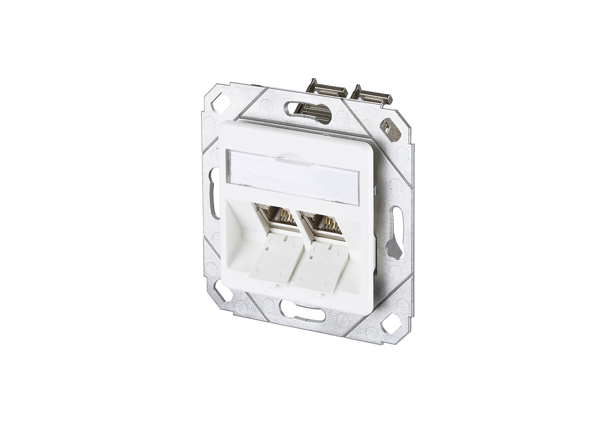 METZ CONNECT Anschlussdose Cat6A 2xRJ45 1309121127-E ver-ws Kanaleinb schräg