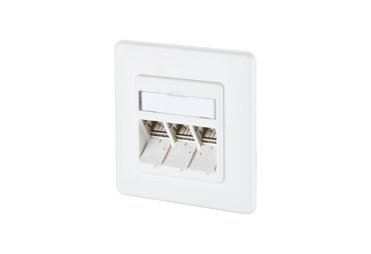 METZ CONNECT Anschlussdose Cat6A 3xRJ45 1309131027-E ver-ws Kanaleinb schräg