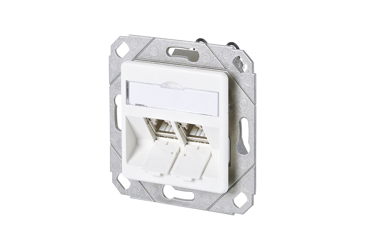 METZ CONNECT Anschlussdose Cat6A 2xRJ45 130B11D21127-E ver-ws Kanaleinb schräg