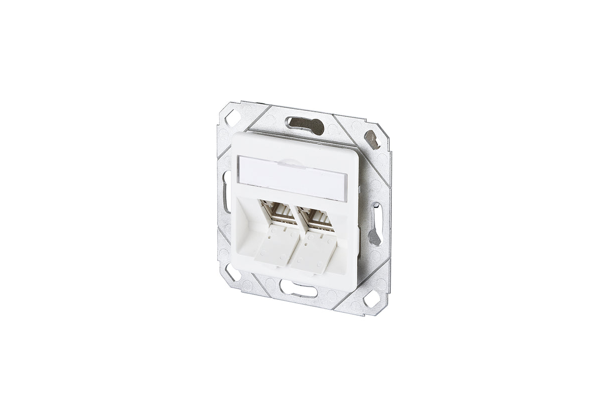METZ CONNECT Anschlussdose Cat6A 2xRJ45 130B12D21127-E ver-ws Kanaleinb schräg