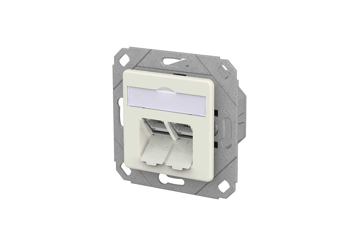 METZ CONNECT Anschlussdose Cat6A 2xRJ45 130E381102-I rws Kanaleinb schräg LSA