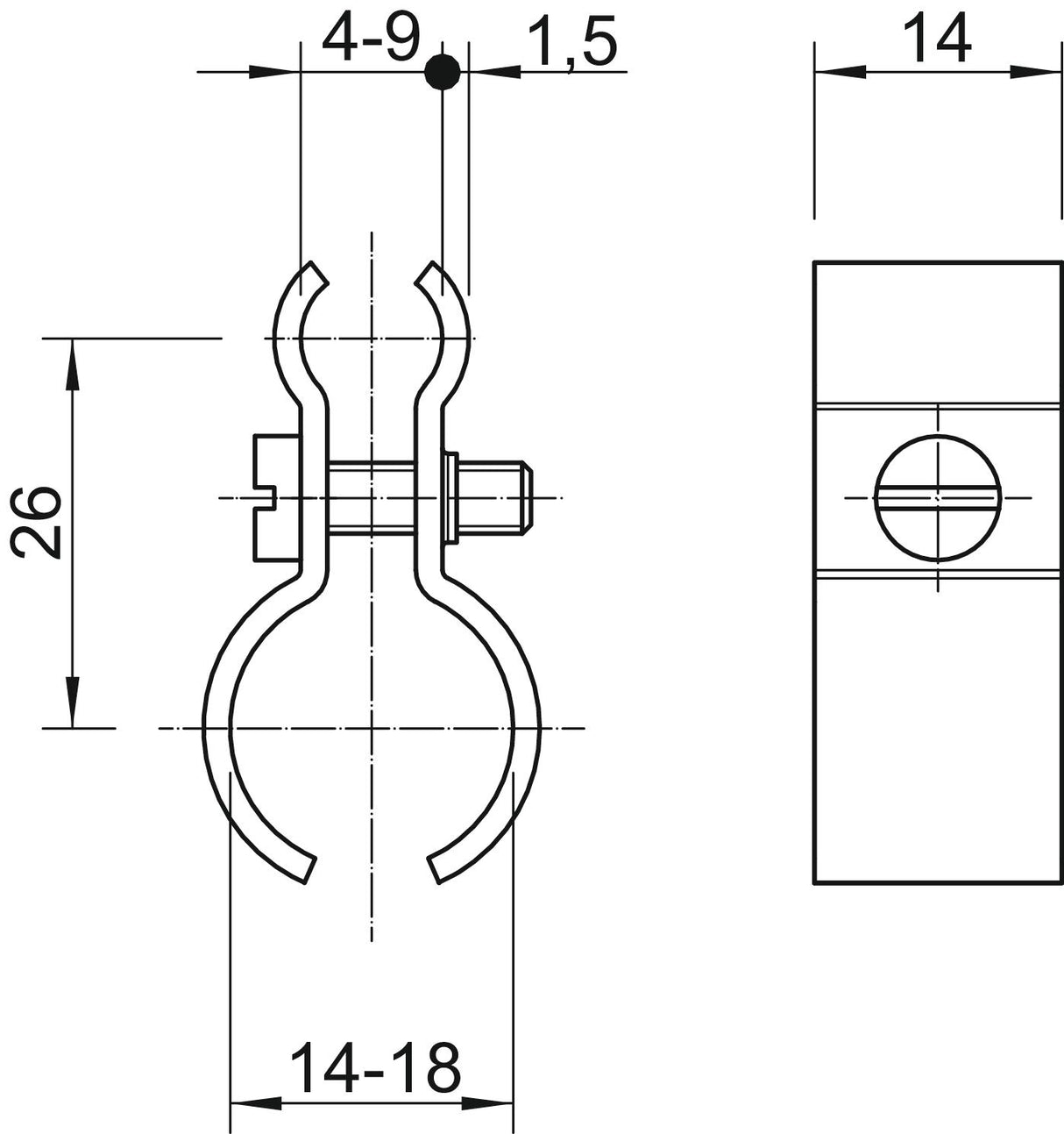BETTERMANN Spanndrahtschelle 1st ST g/vz 1020 14-18 G 4-9mm/Seil 14-18mm/Kabel