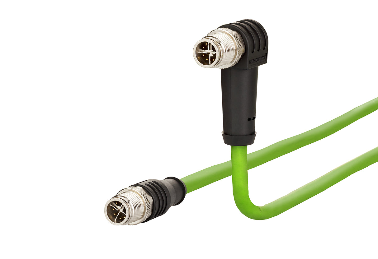 METZ CONNECT Patchkabel Cat6A S/FTP IPX7 142M2X1B020 2m gn M12 M12 gekreuzt