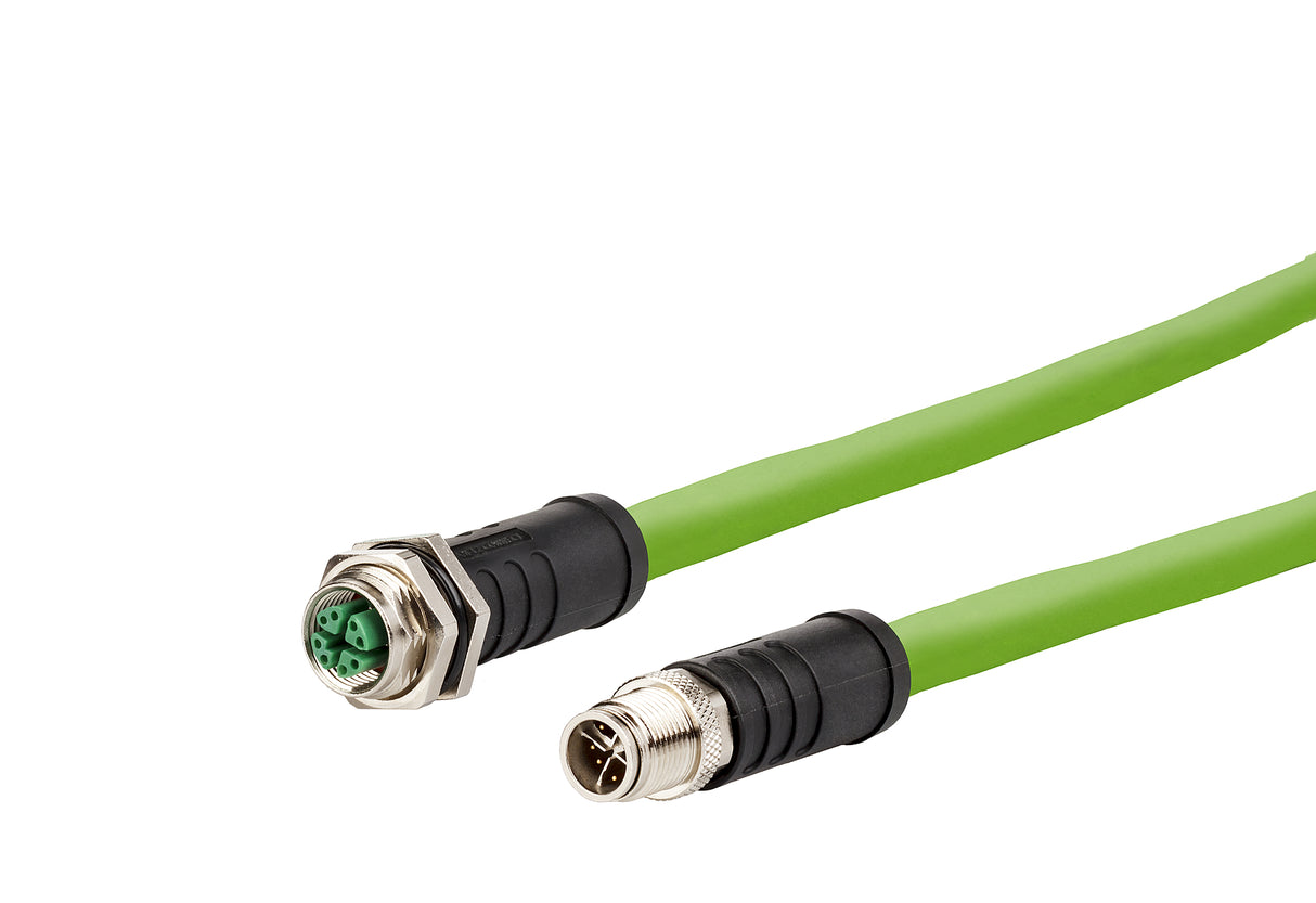 METZ CONNECT Patchkabel Cat6A SF/UTP 4m 142M6X12040 IP65 gn M12 M12 1:1 26qmm