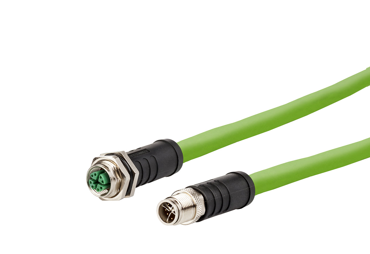 METZ CONNECT Patchkabel Cat6A SF/UTP 4m 142M7X12040 IP65 gn M12 M12 1:1 24qmm