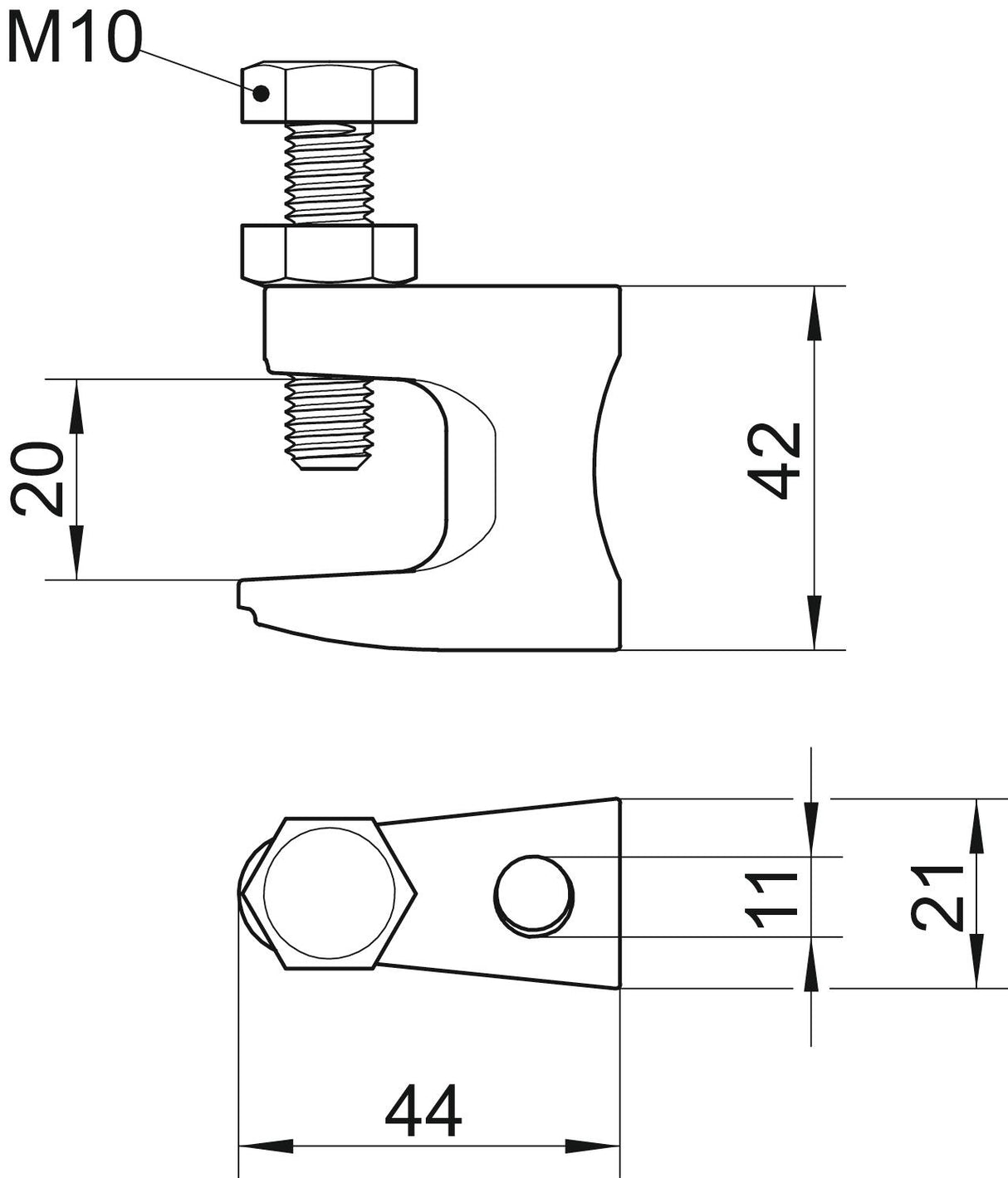BETTERMANN Befestigungsklammer 20mm Guss FL 2 TG unbeh