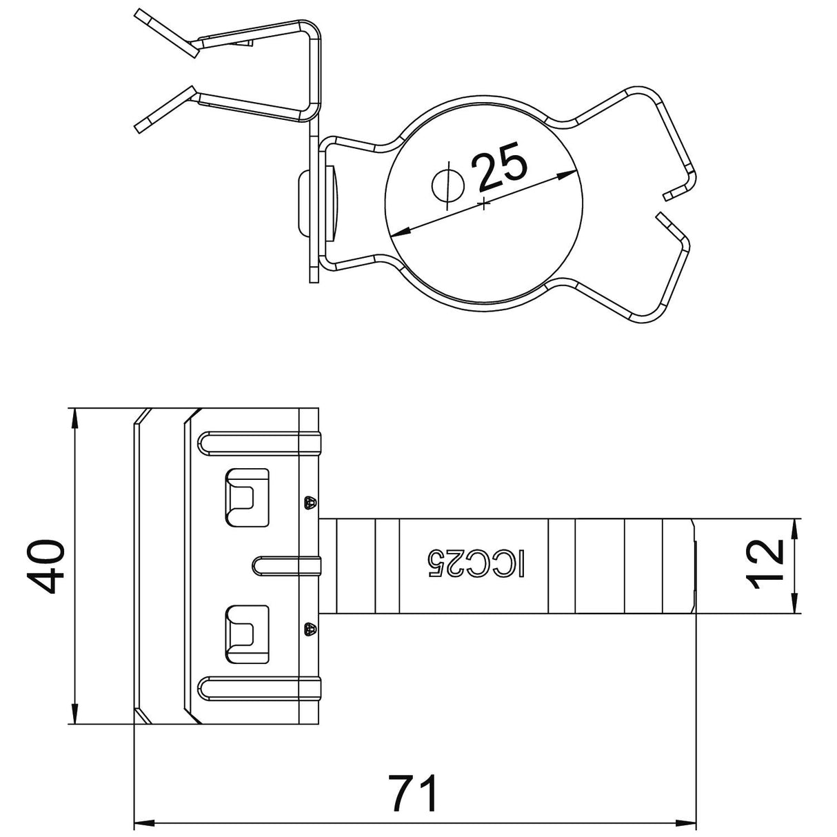 BETTERMANN Trägerklammer 20-25mm 4-10mm SCHPC 4-10 D25 ST Zn/AluLam
