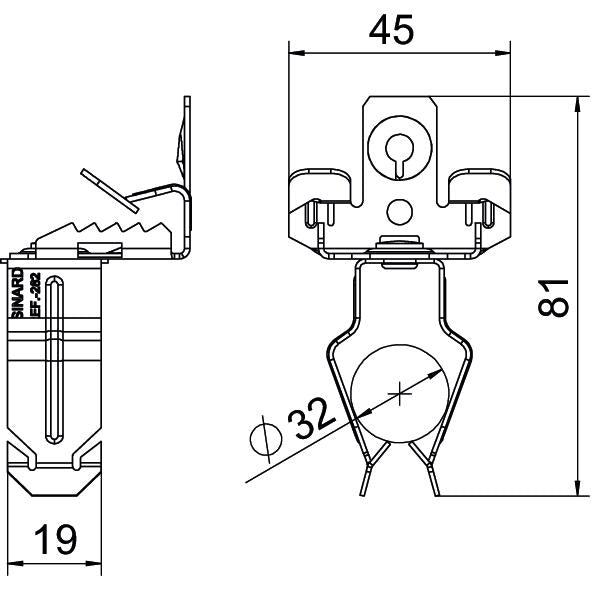 BETTERMANN Trägerklammer 32mm 3-7mm ST SCVPO 3-7 D32 Zn/AluLam