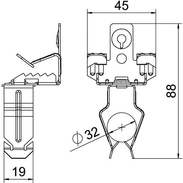 BETTERMANN Trägerklammer 32mm 7-13mm ST SCVPO 7-13 D32 Zn/AluLam