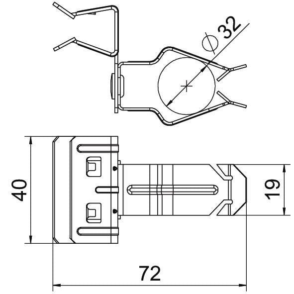 BETTERMANN Trägerklammer 32mm 10-15mm SCHPO 10-15 D32 ST Zn/AluLam