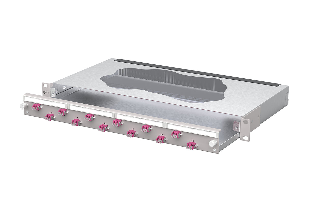 METZ CONNECT LWL-Patchpanel 12f LC-D OM4 1504407512-F 482,6mm(19), 1HE max:12f