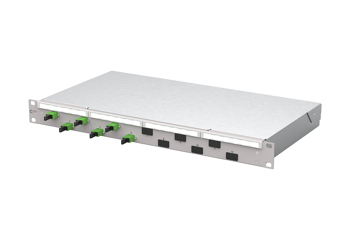 METZ CONNECT LWL-Patchpanel APC 6f E2000 1504505906-F 482,6mm(19), 1HE OS2