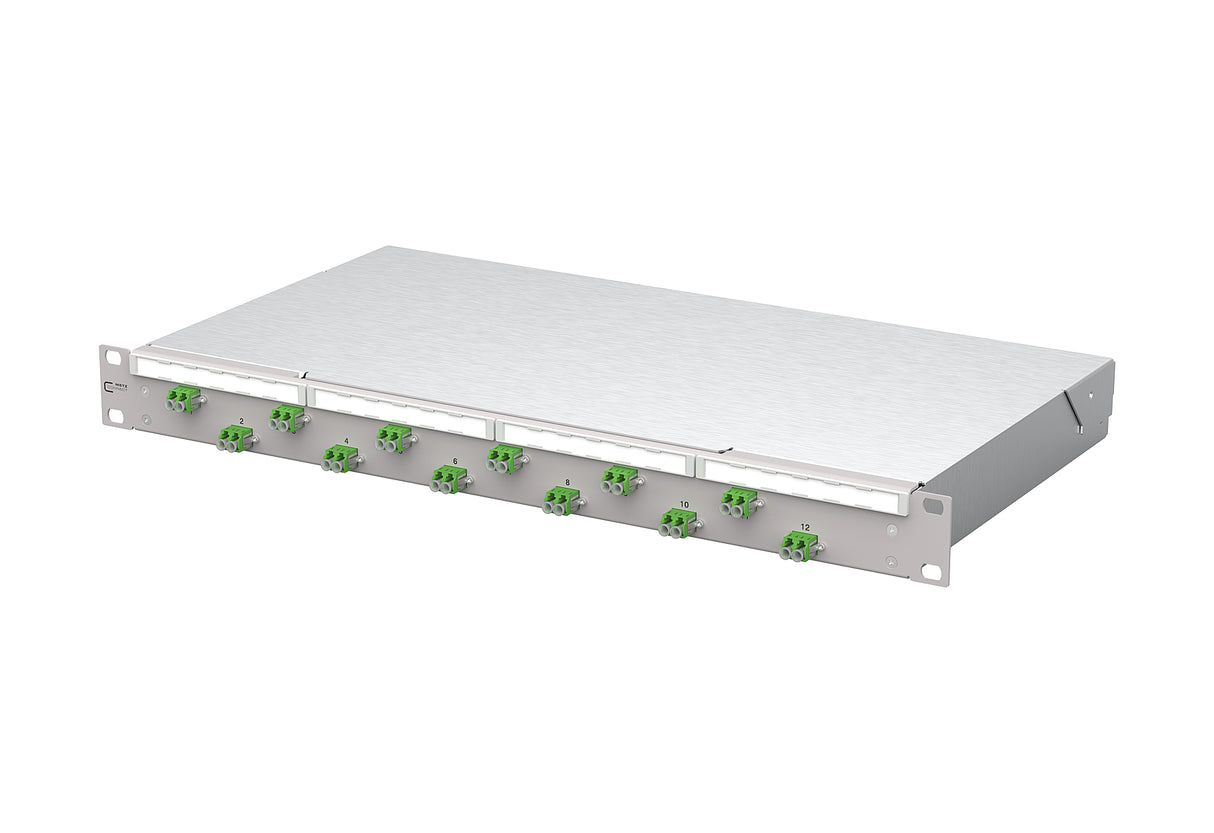METZ CONNECT LWL-Patchpanel APC 12f LC-D 1504507612-F 482,6mm(19), 1HE OS2