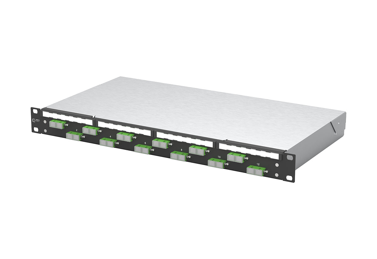 METZ CONNECT LWL-Patchpanel APC 12f SC-D 150450F212-C 482,6mm(19), 1HE OS2