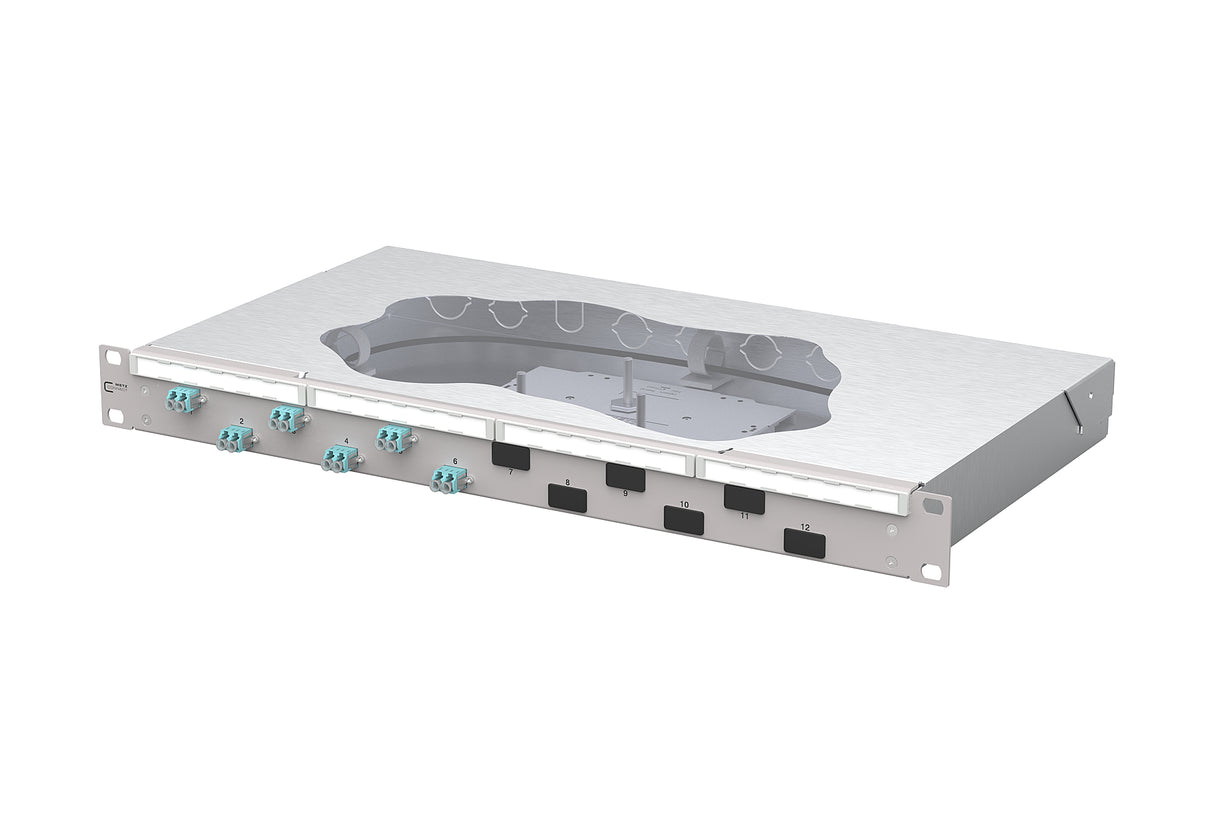 METZ CONNECT LWL-Patchpanel 6f LC-D OM3 1504557706-F 482,6mm(19), 1HE max:12f