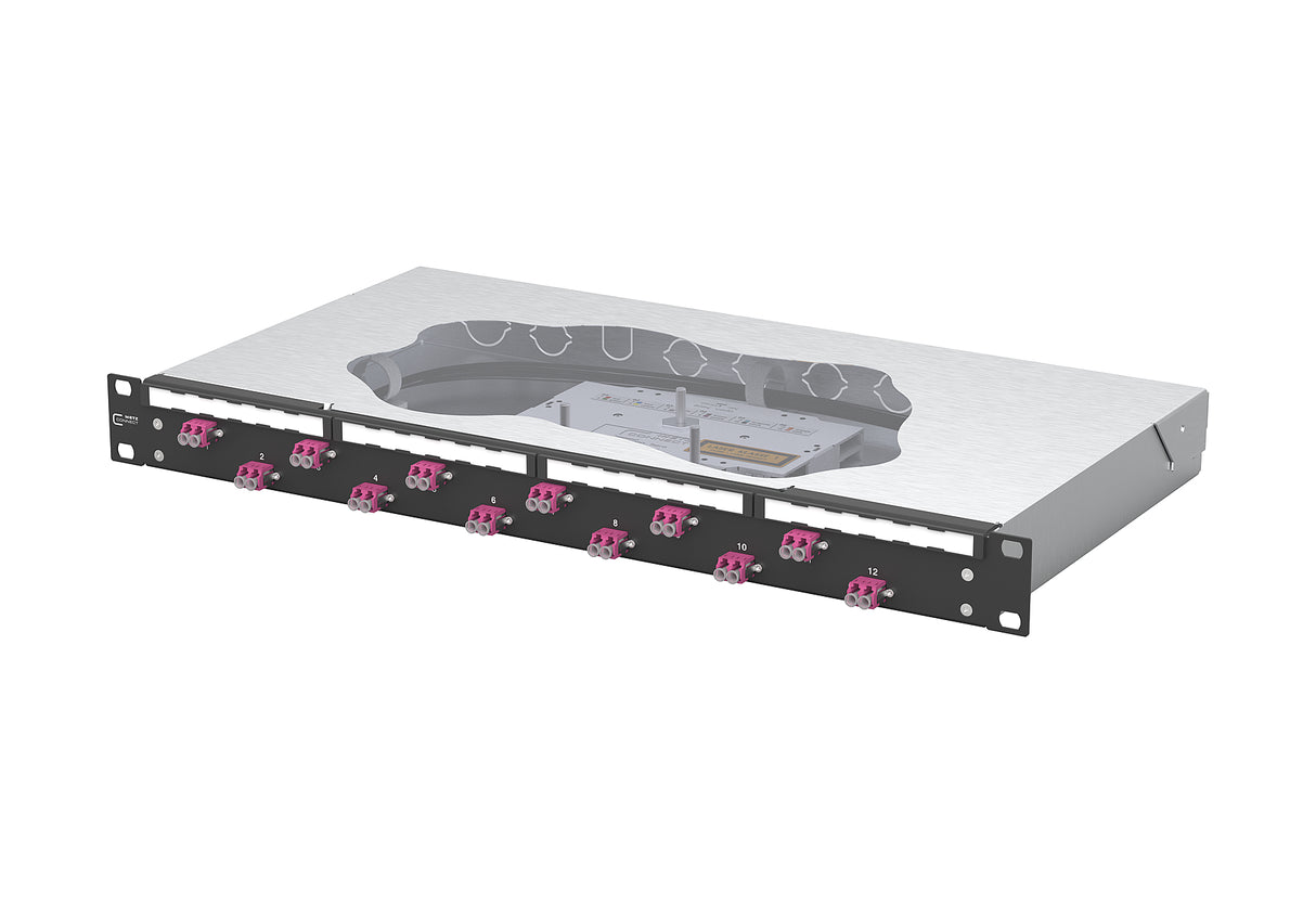 METZ CONNECT LWL-Patchpanel 12f LC-D OM4 1504577512-C 482,6mm(19), 1HE