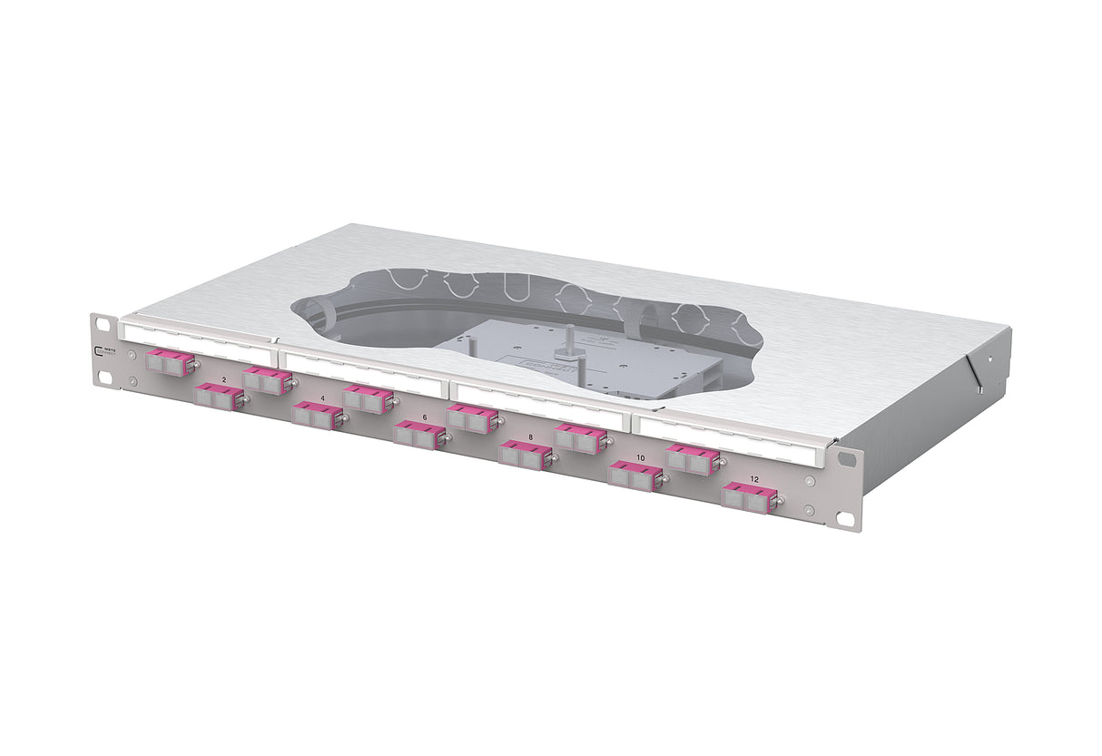 METZ CONNECT LWL-Patchpanel 12f SC-D OM4 150457BB12-F 482,6mm(19), 1HE max:12f