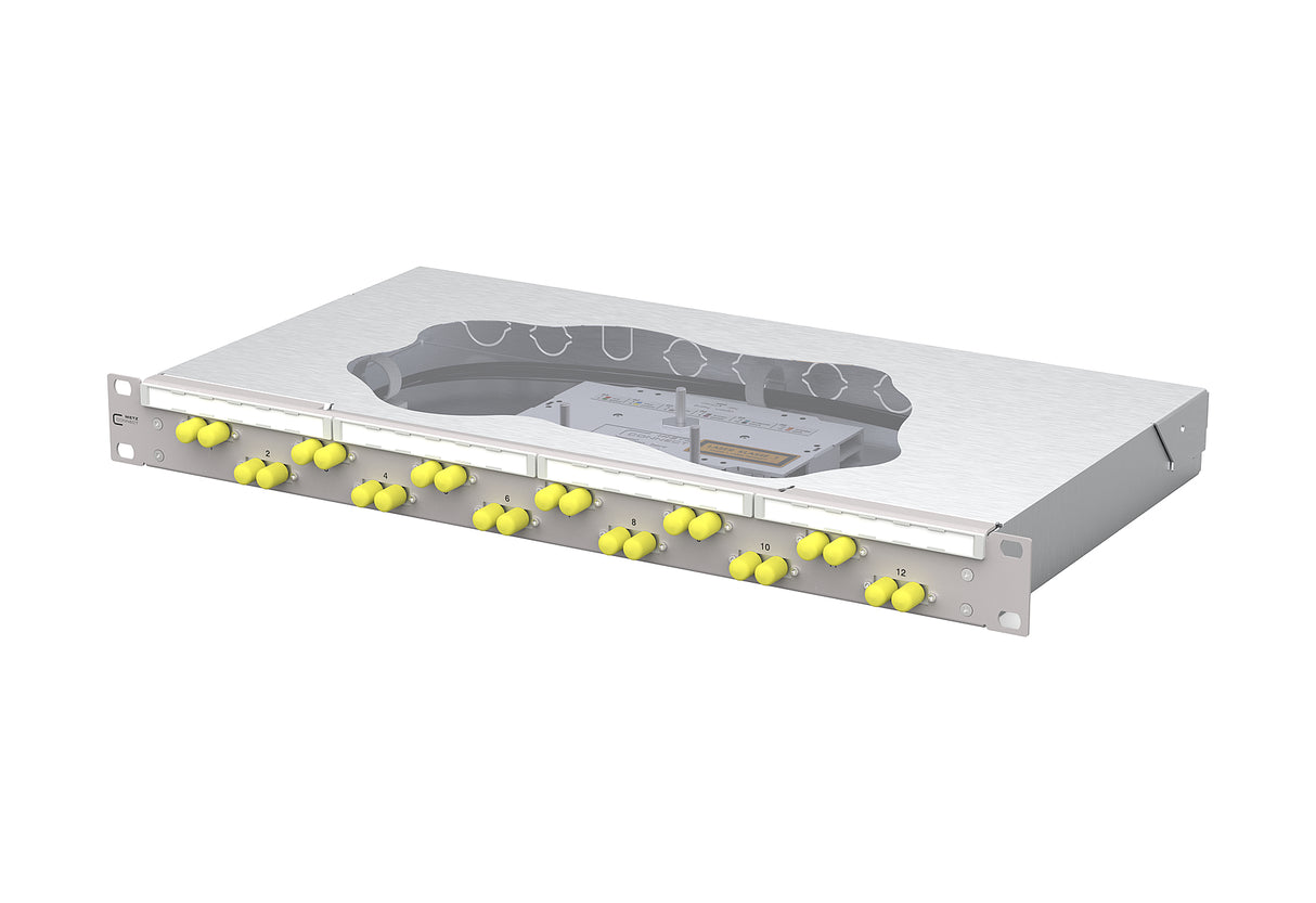 METZ CONNECT LWL-Patchpanel 12f ST-D OM4 150457D112-F 482,6mm(19), 1HE