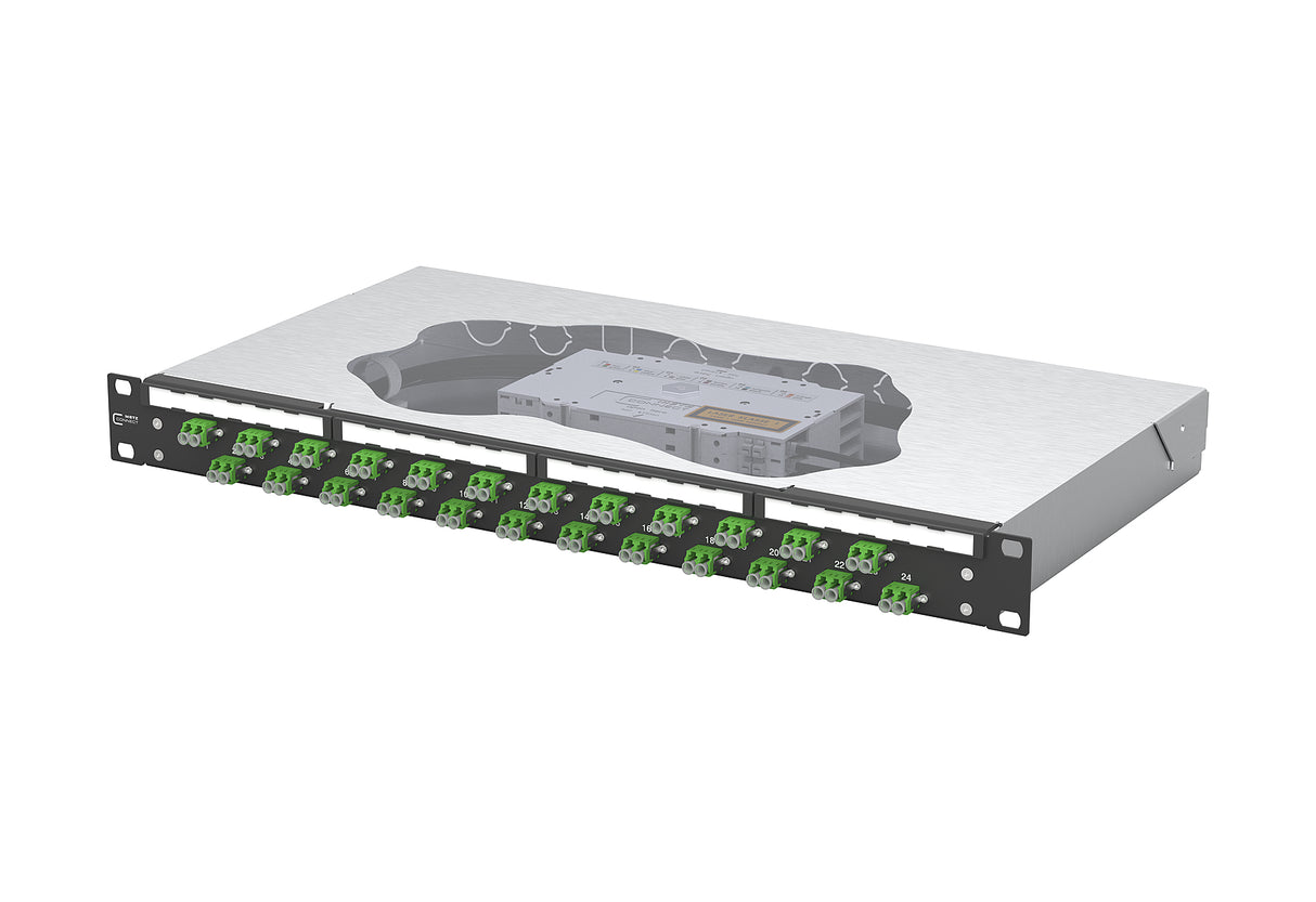 METZ CONNECT LWL-Patchpanel APC 24f LC-D 1504597624-B 482,6mm(19), 1HE OS2
