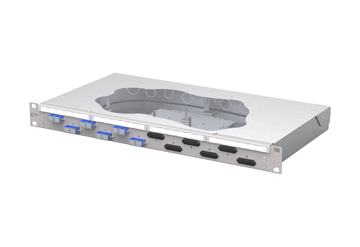 METZ CONNECT LWL-Patchpanel 6f SC-D OS2 150459E206-F 482,6mm(19), 1HE max:12f
