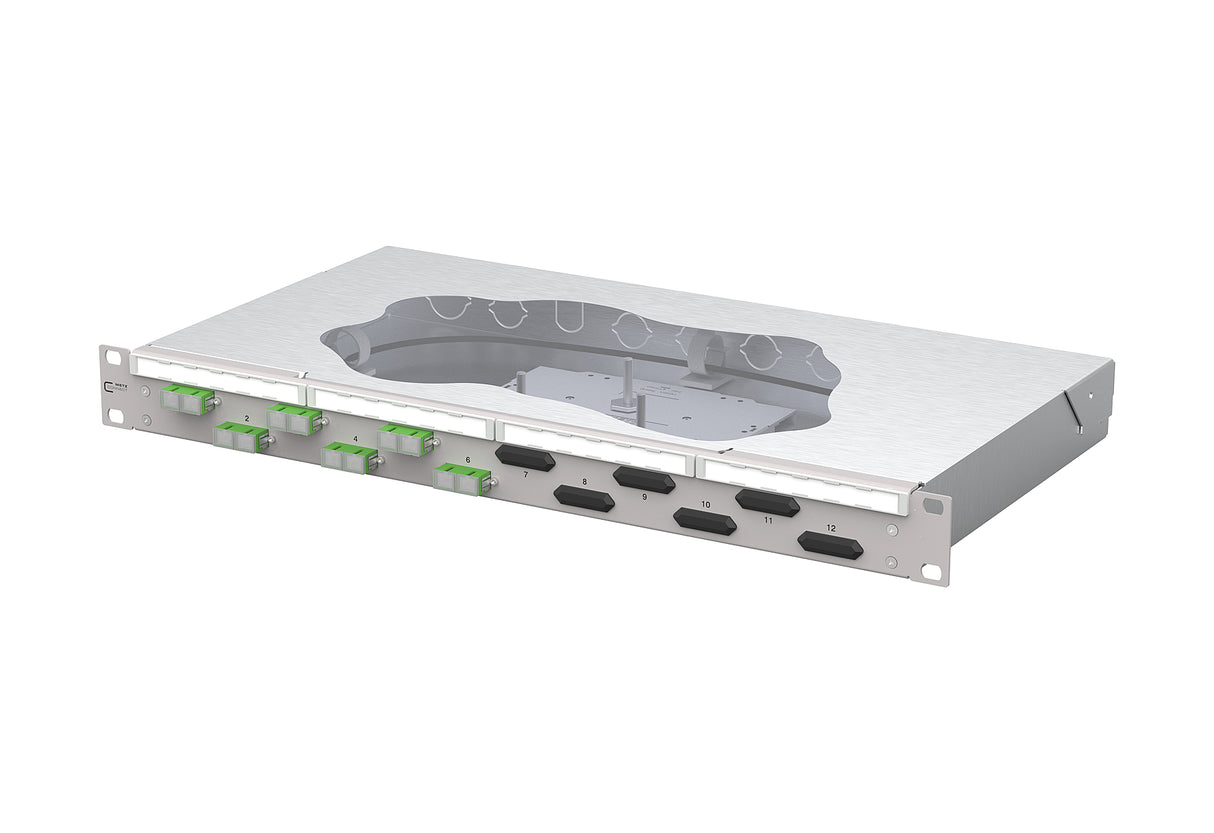 METZ CONNECT LWL-Patchpanel APC 6f SC-D 150459F206-F 482,6mm(19), 1HE OS2