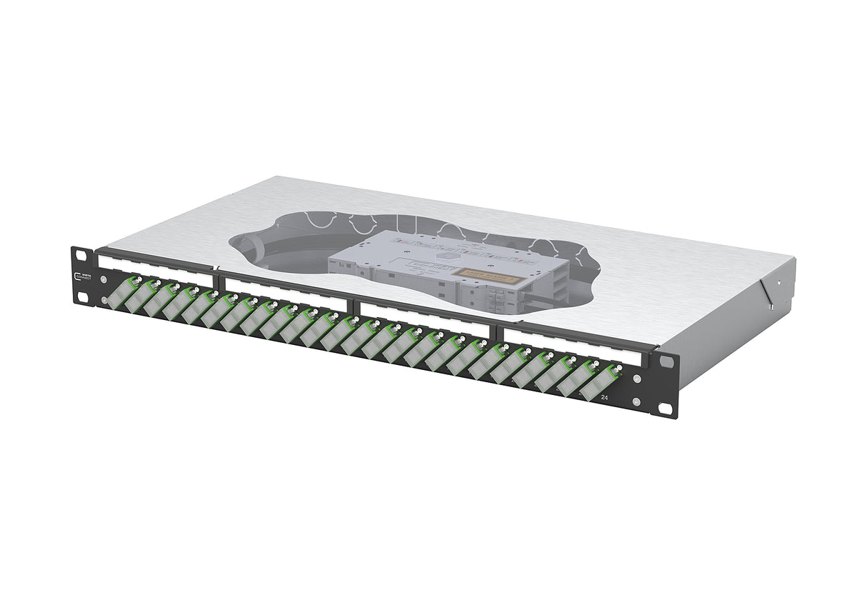 METZ CONNECT LWL-Patchpanel APC 24f SC-D 150459F224-B 482,6mm(19), 1HE OS2