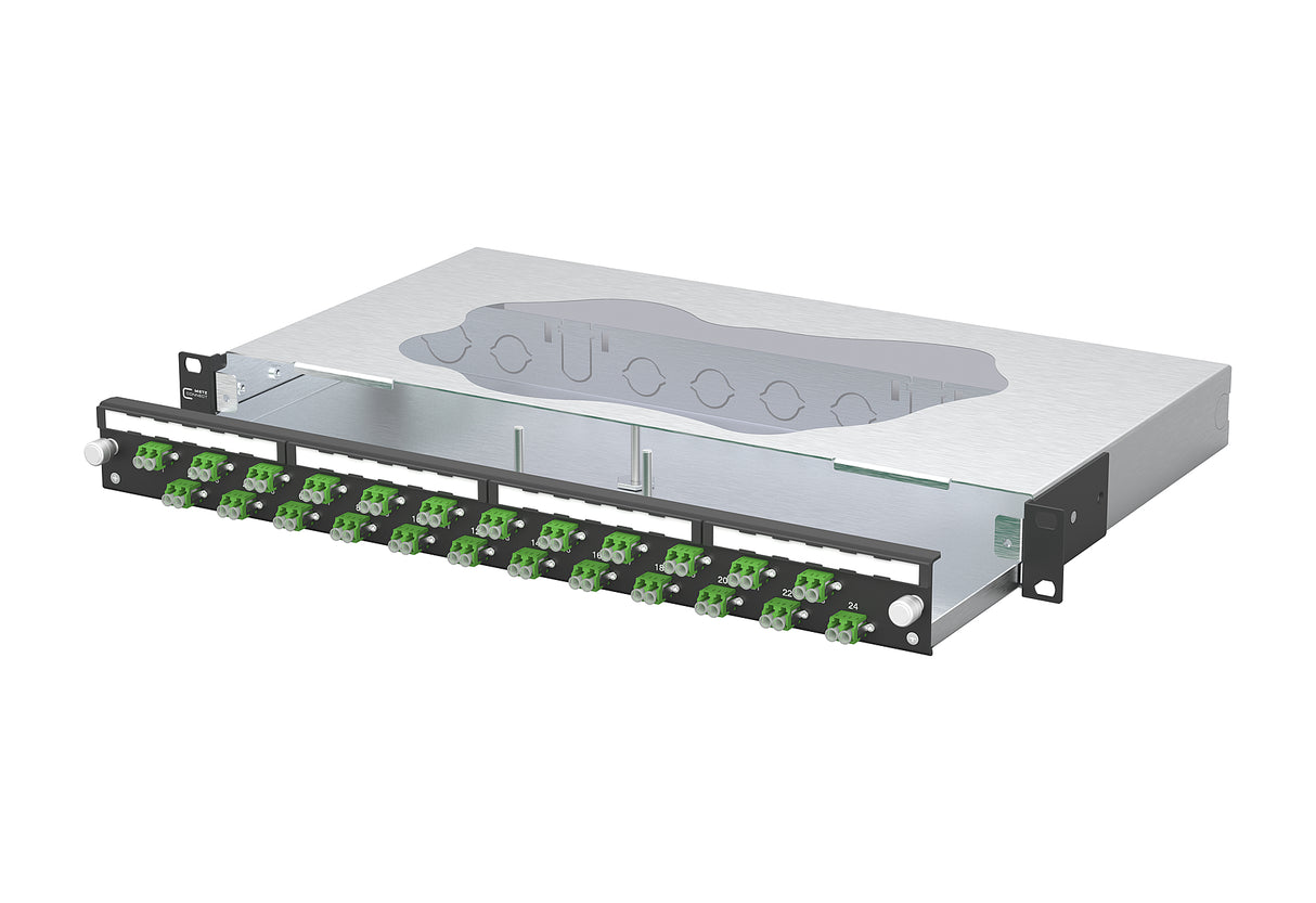 METZ CONNECT LWL-Patchpanel APC 24f LC-D 1504607624-B 482,6mm(19), 1HE OS2