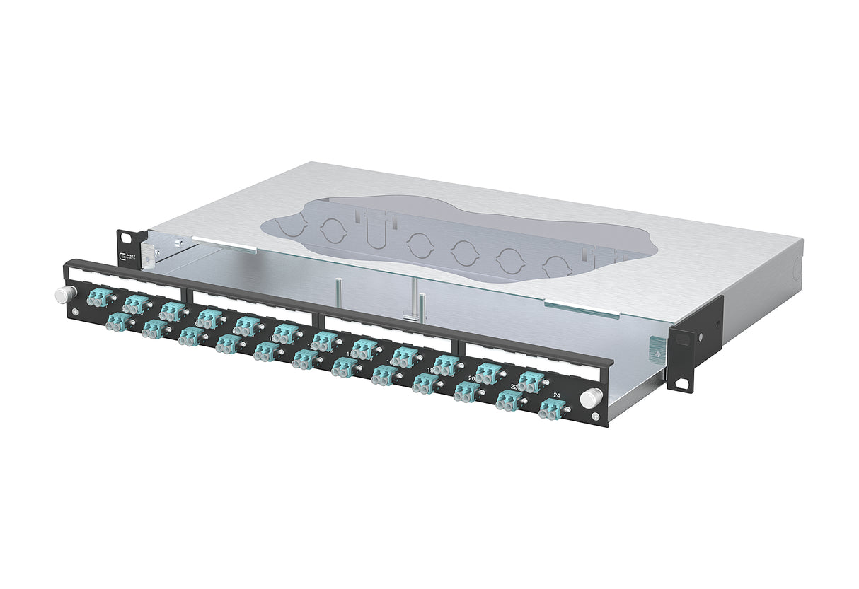 METZ CONNECT LWL-Patchpanel 24f LC-D OM3 1504607724-B 482,6mm(19), 1HE
