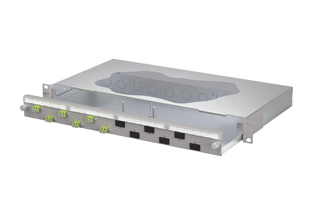 METZ CONNECT LWL-Patchpanel 6f LC-D OM5 1504607M06-F 482,6mm(19), 1HE max:12f