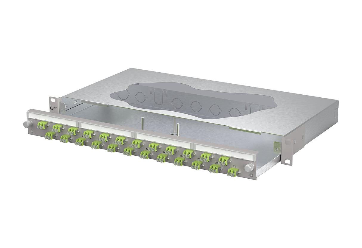 METZ CONNECT LWL-Patchpanel 24f LC-D OM5 1504607M24-E 482,6mm(19), 1HE max:24f