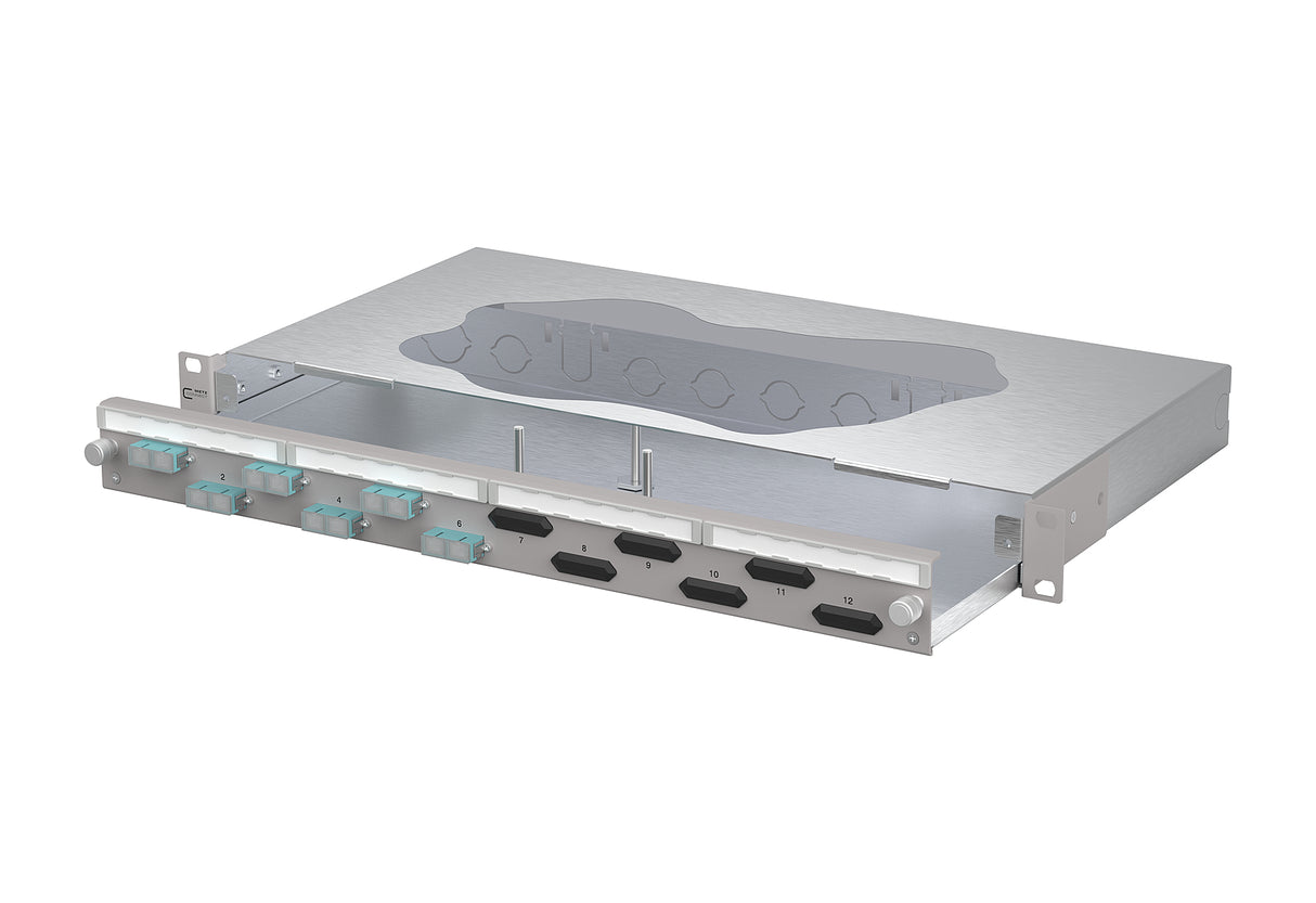 METZ CONNECT LWL-Patchpanel 6f SC-D OM3 150460BA06-F 482,6mm(19), 1HE max:12f