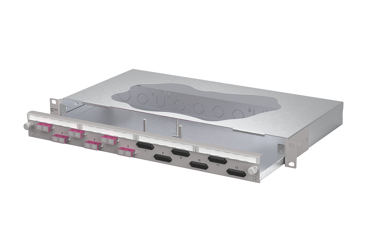 METZ CONNECT LWL-Patchpanel 6f SC-D OM4 150460BB06-F 482,6mm(19), 1HE max:12f